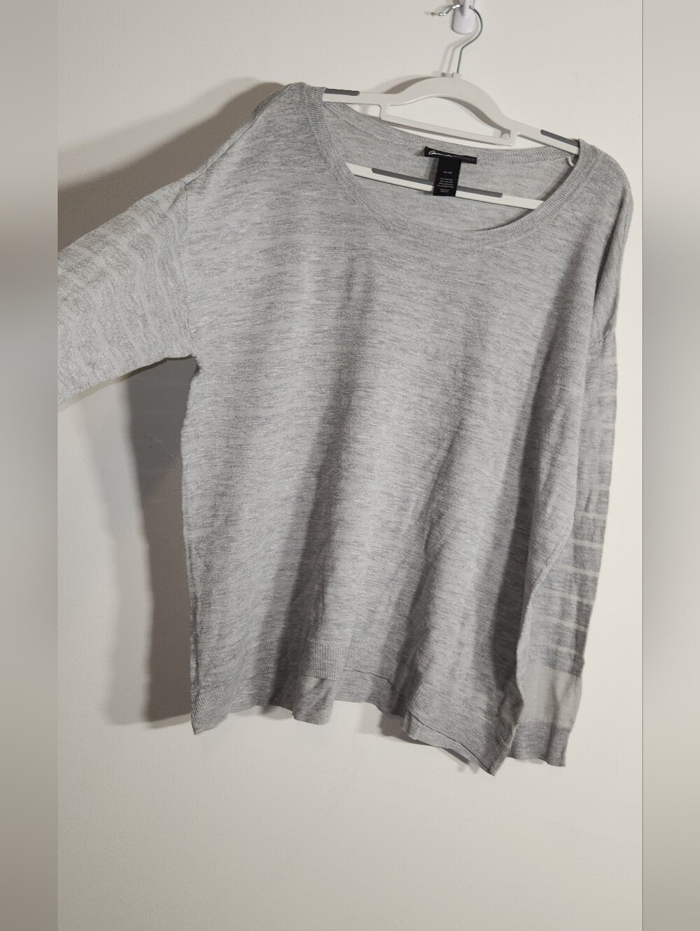 Lane Bryant Heather Gray Knit Crewneck Sweater Sheer. Subtle Stripes 22/24